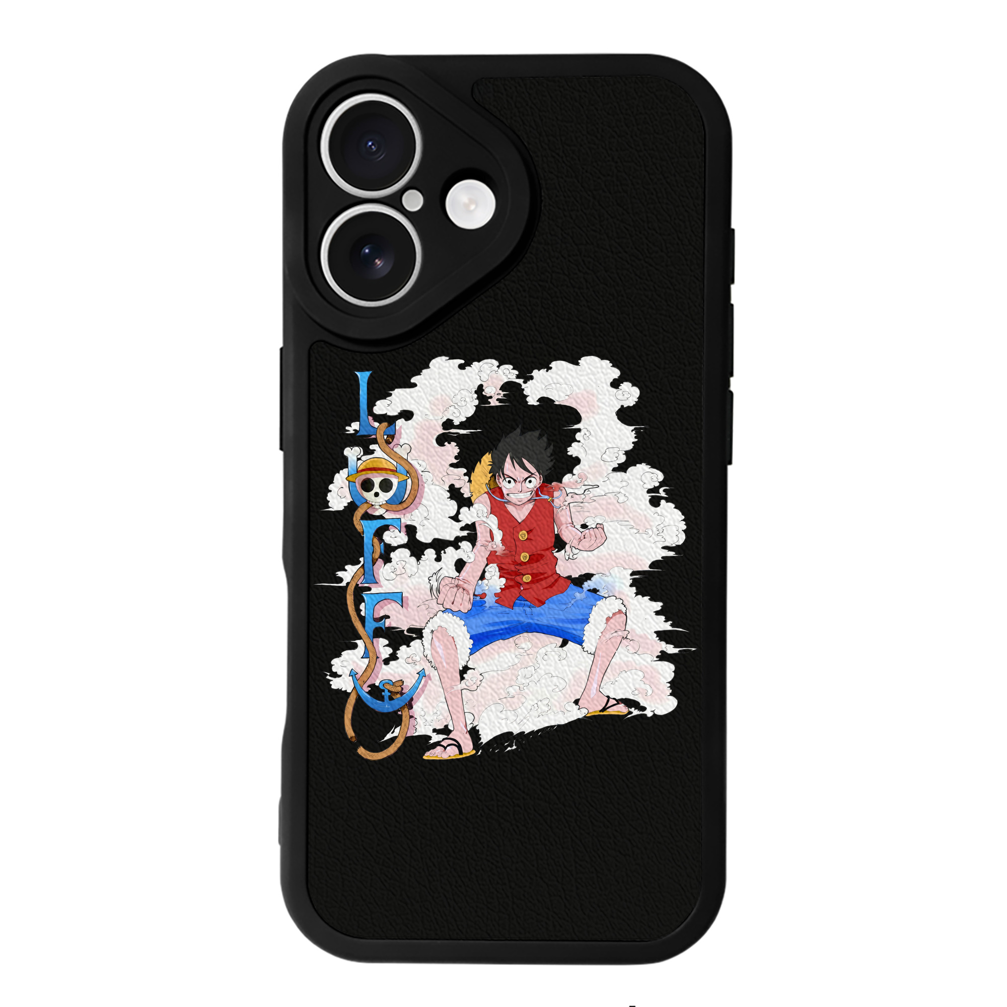 （画像用） ワンピース モンキー・D・ルフィ ONE PIECE Monkey D. Luffy 【iPhone 16シリーズ対応】シリコンスマホケース（レザー調） 材質：シリコン